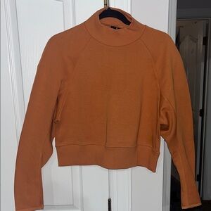 NWT Adidas orange “Team Adidas” crop mock neck sweatshirt Size Medium
